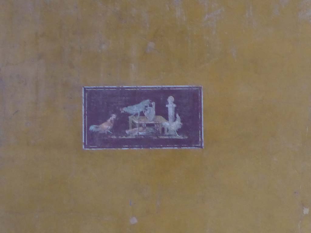 VI.15.1 Pompeii. January 2017. Painted panel of cocks from south wall of ala on south side of atrium.
Foto Annette Haug, ERC Grant 681269 DÉCOR.

