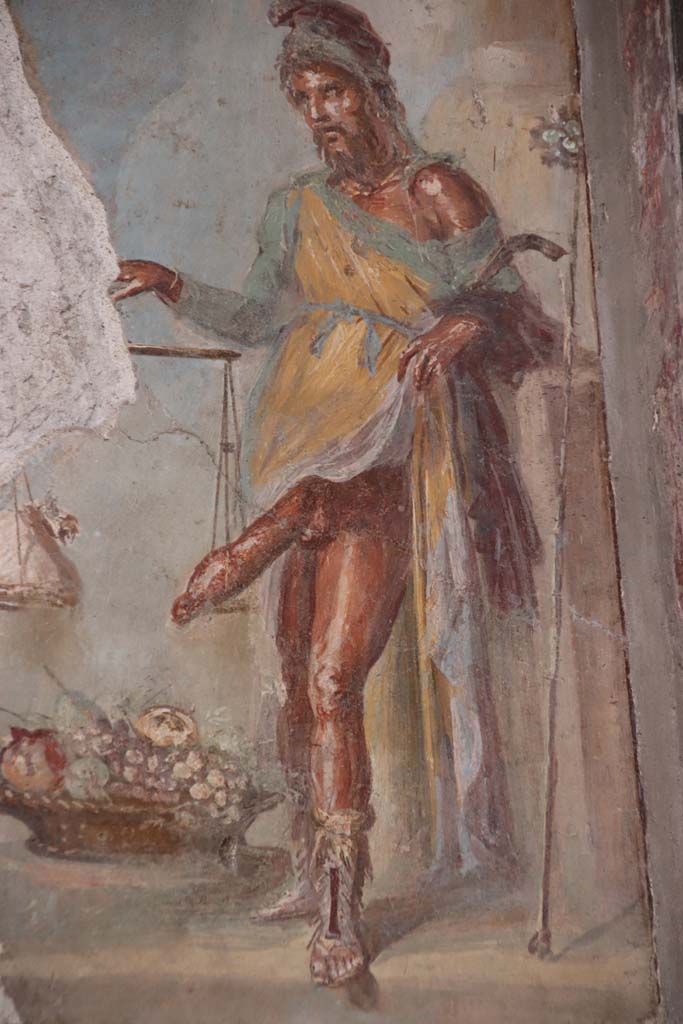 VI.15.1 Pompeii. October 2020. Painted panel from north wall of vestibule at west end. 
Photo courtesy of Klaus Heese.

