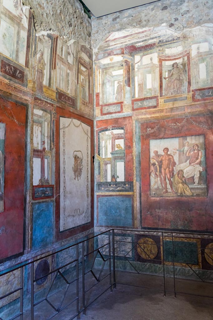 VI.15.1 Pompeii. December 2006. Painting on upper east wall of exedra.