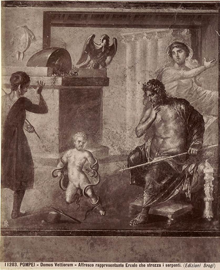 VI.15.1 Pompeii. Undated photograph by G. Sommer, numbered 11946, c.1895.
Painting of the death of Pentheus, from east wall of exedra. Photo courtesy of Rick Bauer.
