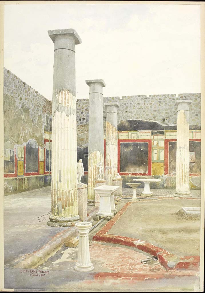 VI.15.1 Pompeii. 1966.  Peristyle, painted border of a black panel. Photo by Stanley A. Jashemski.
Source: The Wilhelmina and Stanley A. Jashemski archive in the University of Maryland Library, Special Collections (See collection page) and made available under the Creative Commons Attribution-Non Commercial License v.4. See Licence and use details.
J66f0261

