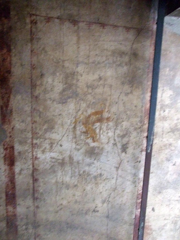 VI.15.1 Pompeii. December 2006.   Erotic painting in bedroom, used either by servants or as a private brothel?

