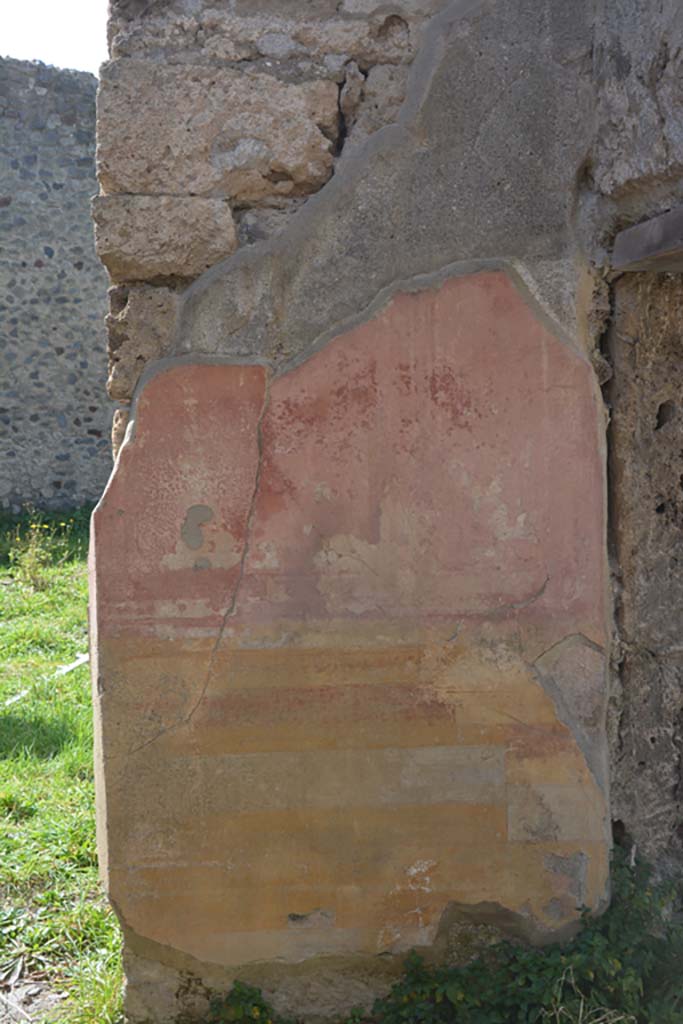 VI 15 5 Pompeii. March 2019. Oecus/triclinium 8, west wall on north side of doorway.
Foto Annette Haug, ERC Grant 681269 DCOR.
