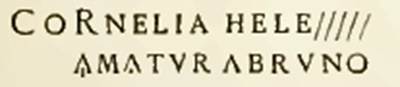VI.15.6 Pompeii. Graffito copied from east wall under the staircase. See Notizie degli Scavi, January 1897, (p.31).
According to Varone, this was inscribed in the doorway under the stairs, and translated as –
“Cornelia Helena is loved by Rufus”.  (CIL IV 4637).  Varone thought it was possible that the Rufus of the inscription was the magistrate M. Pupius Rufus, who probably lived in the adjacent house at VI.15.5.  See Varone, A., 2002. Erotica Pompeiana: Love Inscriptions on the Walls of Pompeii, Rome: L’erma di Bretschneider. (p.44)
