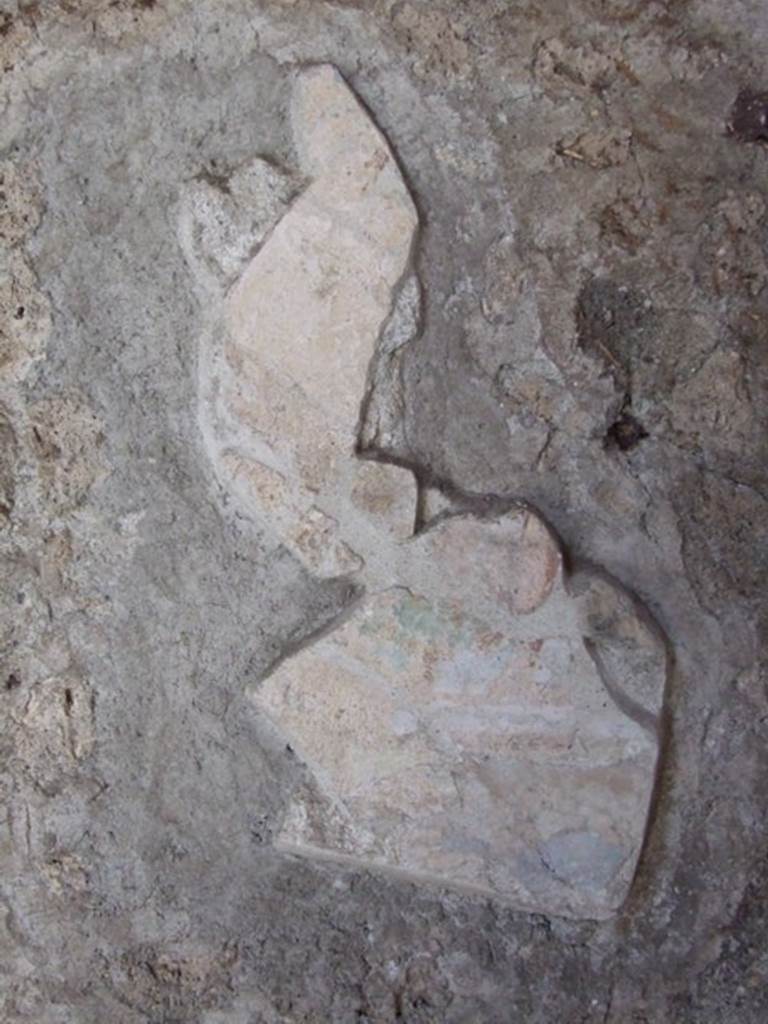 VI.15.6 Pompeii. March 2009. Room 15, east wall of triclinium, with remains of wall painting.