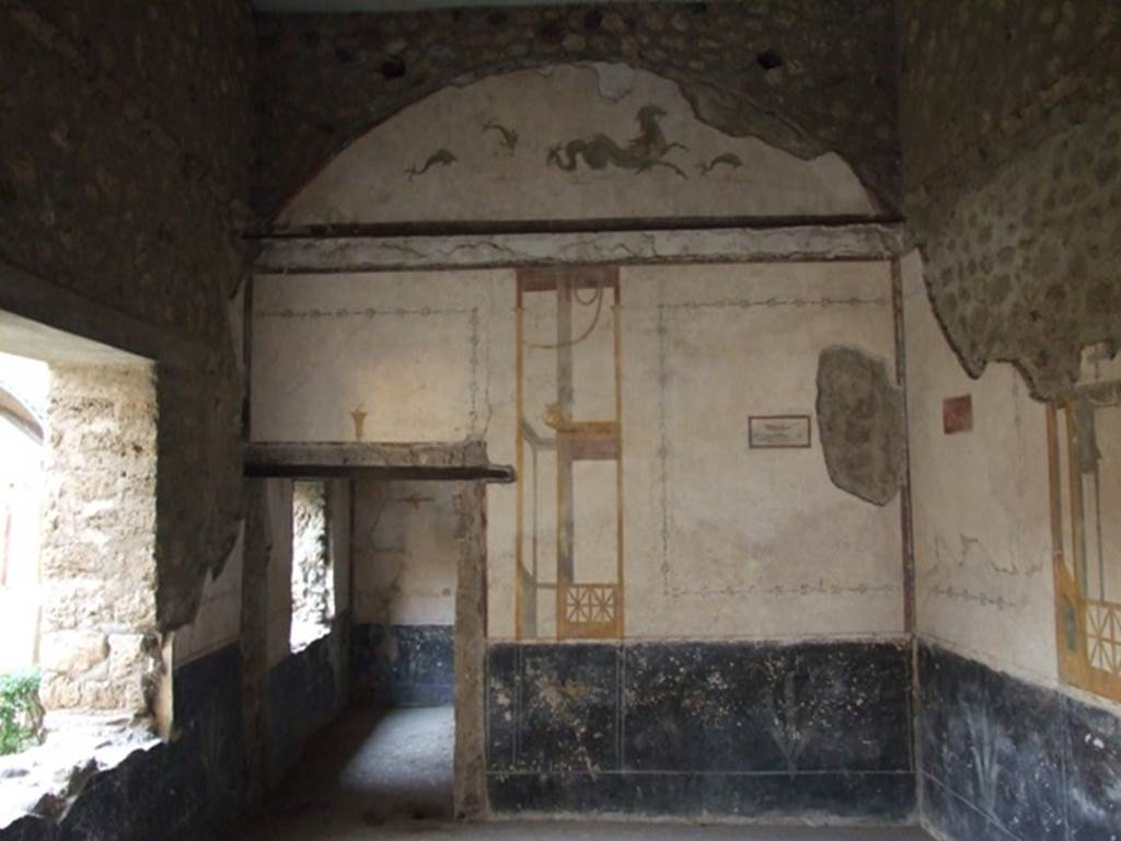 VI.15.8 Pompeii. December 2007. Looking west across tablinum towards doorway to cubiculum in west wall.