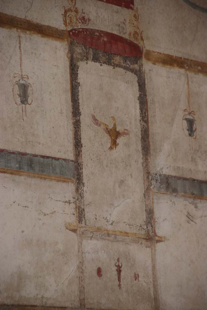 VI.16.7 Pompeii.  May 2006.  Room R, oecus.  Upper west wall.