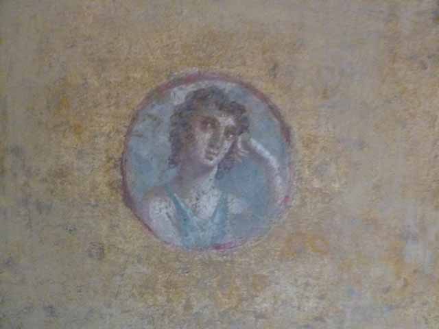 VI.16.7 Pompeii. May 2006. Room R, vaulted painted ceiling.