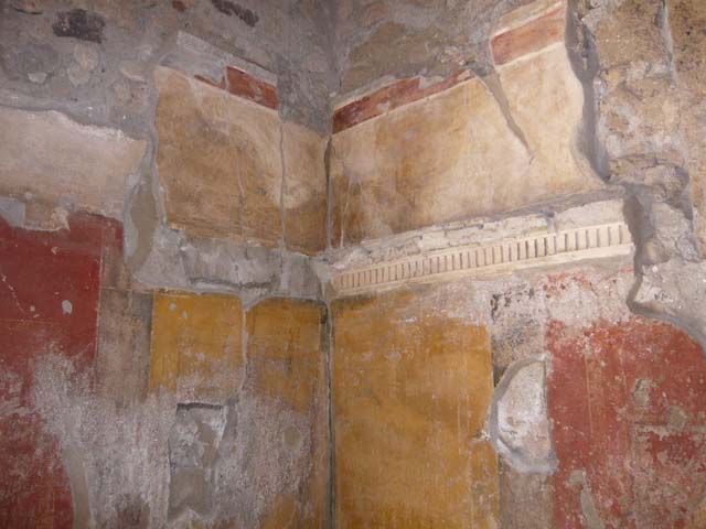 VI.16.7 Pompeii. May 2016. Room C, east and south wall. Photo courtesy of Buzz Ferebee.

