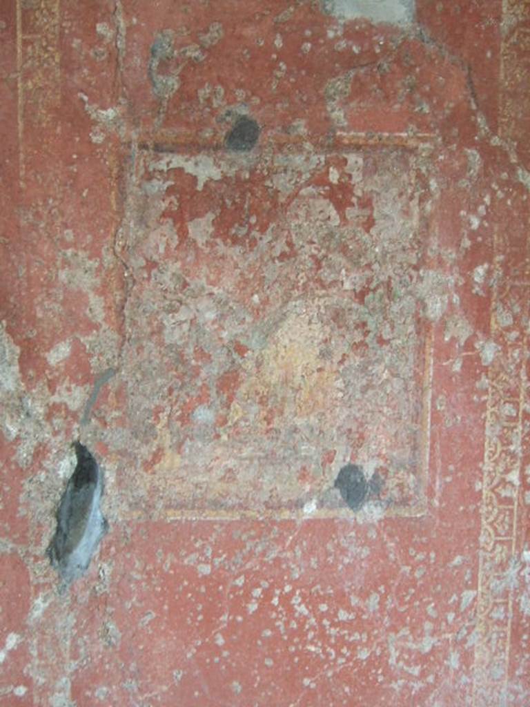 VI.16.7 Pompeii. May 2006. Room C, north wall. Wall painting of Leda and the swan?