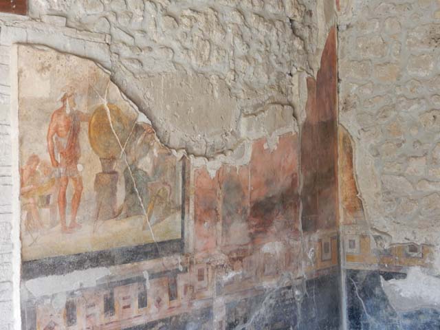 VI.16.7 Pompeii. May 2016. Room E, looking towards north wall of tablinum. Photo courtesy of Buzz Ferebee.
