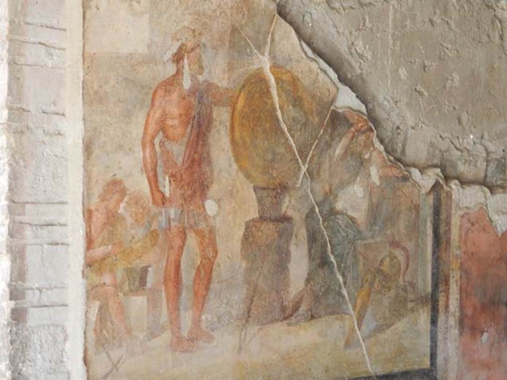 VI.16.7 Pompeii.  May 2006. Room E. Tablinum.  Mosaic floor.  Door threshold.