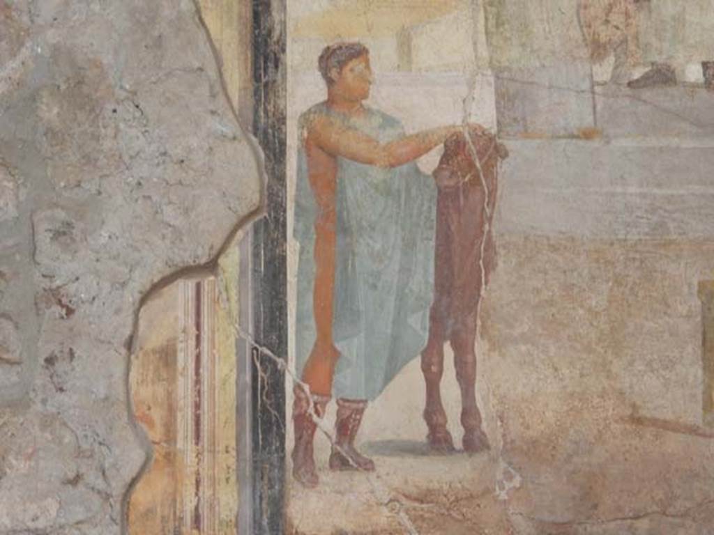 VI.16.7 Pompeii. May 2006. Room F, North east corner of Portico.
