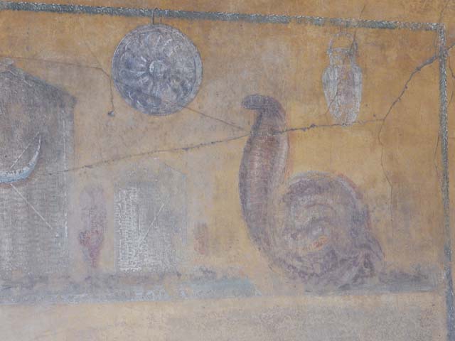 VI.16.7 Pompeii. December 2018. Room F, painting of the gods from the south wall. Photo courtesy of Aude Durand.