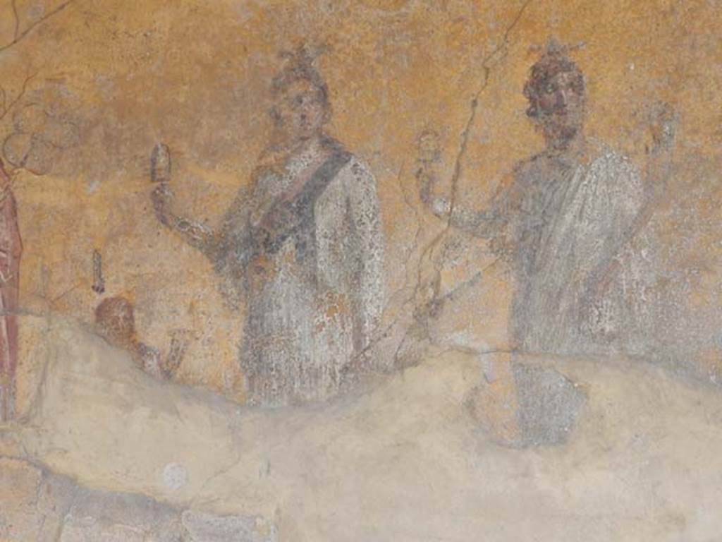 VI.16.7 Pompeii. May 2016. Room F, detail of painting of small figure of Harpocrates,
Photo courtesy of Buzz Ferebee.
