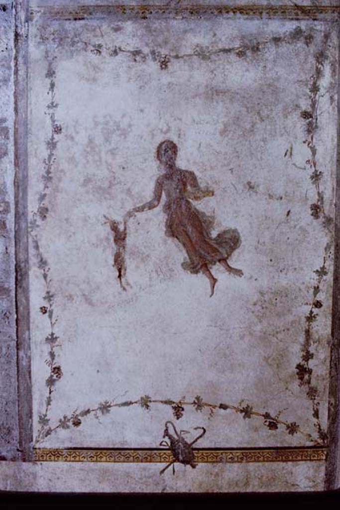 VI.16.7 Pompeii. June 2013. Room Q, figure on south wall after restoration.
Photo courtesy of Buzz Ferebee.

