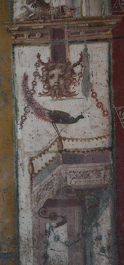 VI.16.15 Pompeii. 1968. Medallion on south end of east wall of room F. Above one can see either a peach or a yellow apple, with possibly half of a large white mushroom, below are a large amount of scattered berries. Photo by Stanley A. Jashemski.
Source: The Wilhelmina and Stanley A. Jashemski archive in the University of Maryland Library, Special Collections (See collection page) and made available under the Creative Commons Attribution-Non Commercial License v.4. See Licence and use details.
J68f0253
