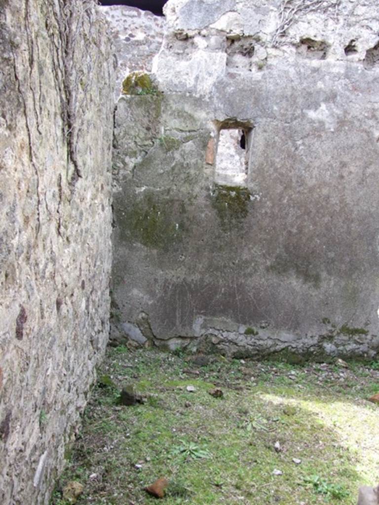 VI.16.27 Pompeii. March 2009. Room Y, south-west corner with window in west wall.
According to NdS, room Y was another rustic narrow room. 
