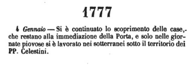 Copy of Pompeianarum Antiquitatum Historia 1, I, Page 291, January 1777. 