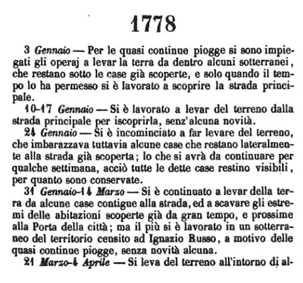 Copy of Pompeianarum Antiquitatum Historia 1, I, Page 295, January to March 1778. 