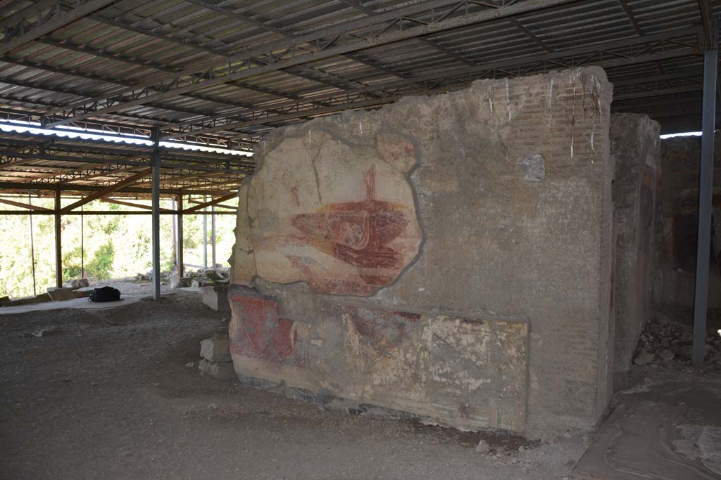 VI.17.41 Pompeii. May 2006. Painted plaster on north wall of atrium. 