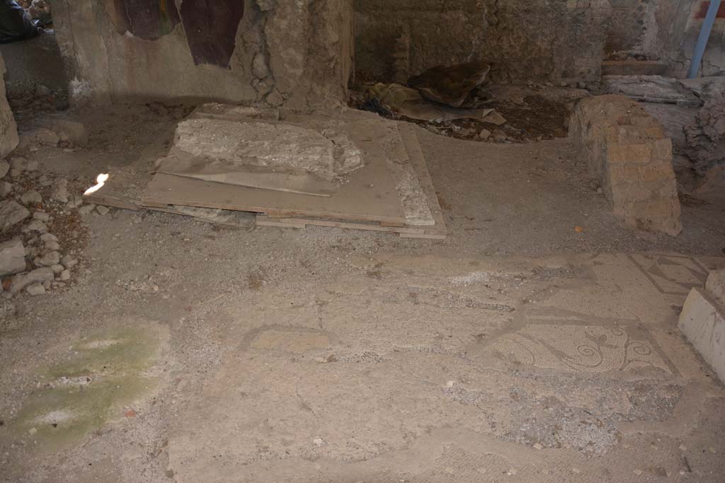 VI.17.41 Pompeii. September 2019. 
Looking north across flooring in north ala, the long decorated doorway threshold with the atrium has completely lost its central part.
Foto Annette Haug, ERC Grant 681269 DCOR.
