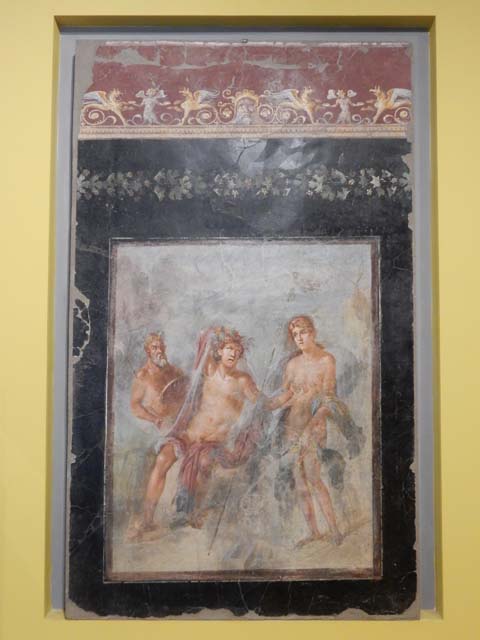 VI.17.42, Pompeii, May 2018. Triclinium 20, north wall. Photo courtesy of Buzz Ferebee.