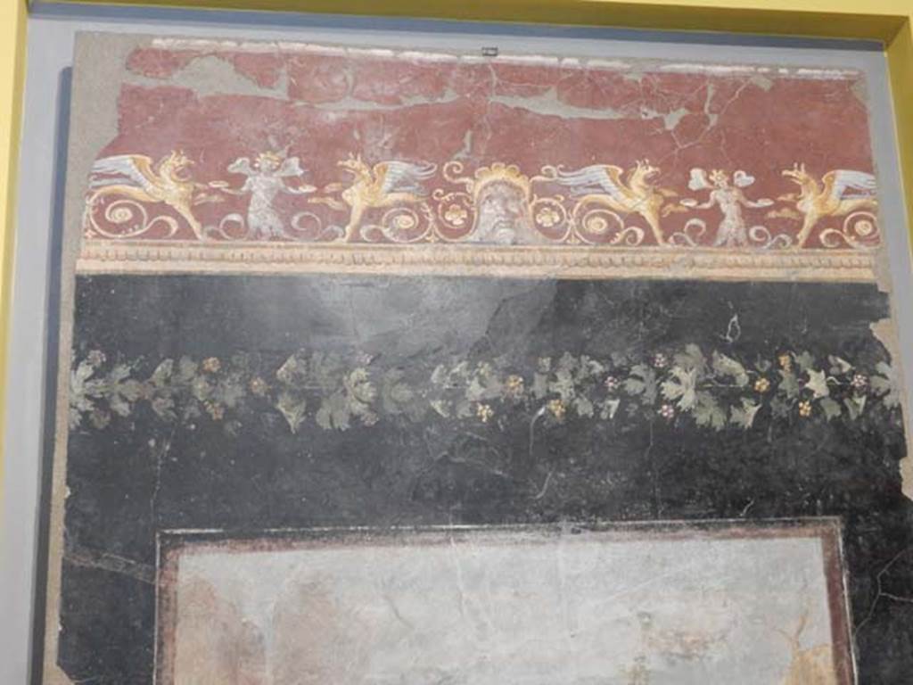VI.17.42 Pompeii. February 2021. 
Fresco showing Dionysus and Ariadne in Naxos, found in the triclinium, on display in Antiquarium at VIII.1.4.
Photo courtesy of Fabien Bièvre-Perrin (CC BY-NC-SA).
