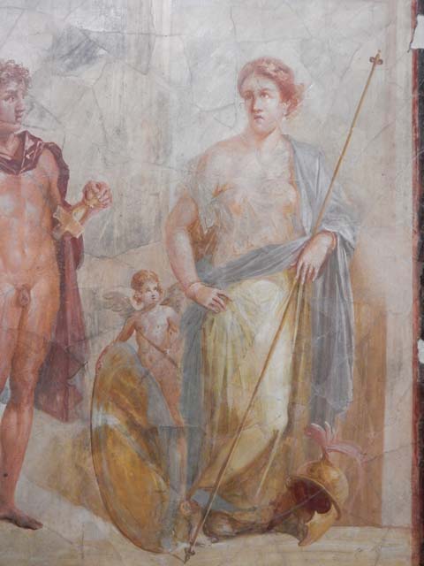 VI.17.42 Pompeii. 1984. Wall painting of the wedding of Alexander and Roxanne during renovation and restoration.
Source: The Wilhelmina and Stanley A. Jashemski archive in the University of Maryland Library, Special Collections (See collection page) and made available under the Creative Commons Attribution-Non Commercial License v.4. See Licence and use details.
J84f0097
