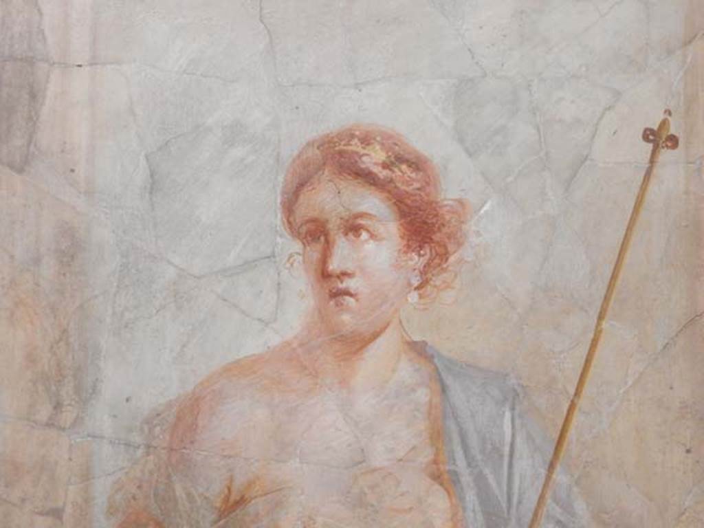 VI.17.42 Pompeii, May 2018. Triclinium 20, south wall, detail of Roxanne.  
Archaeological Park of Pompeii, inv. 41657.  Photo courtesy of Buzz Ferebee.
