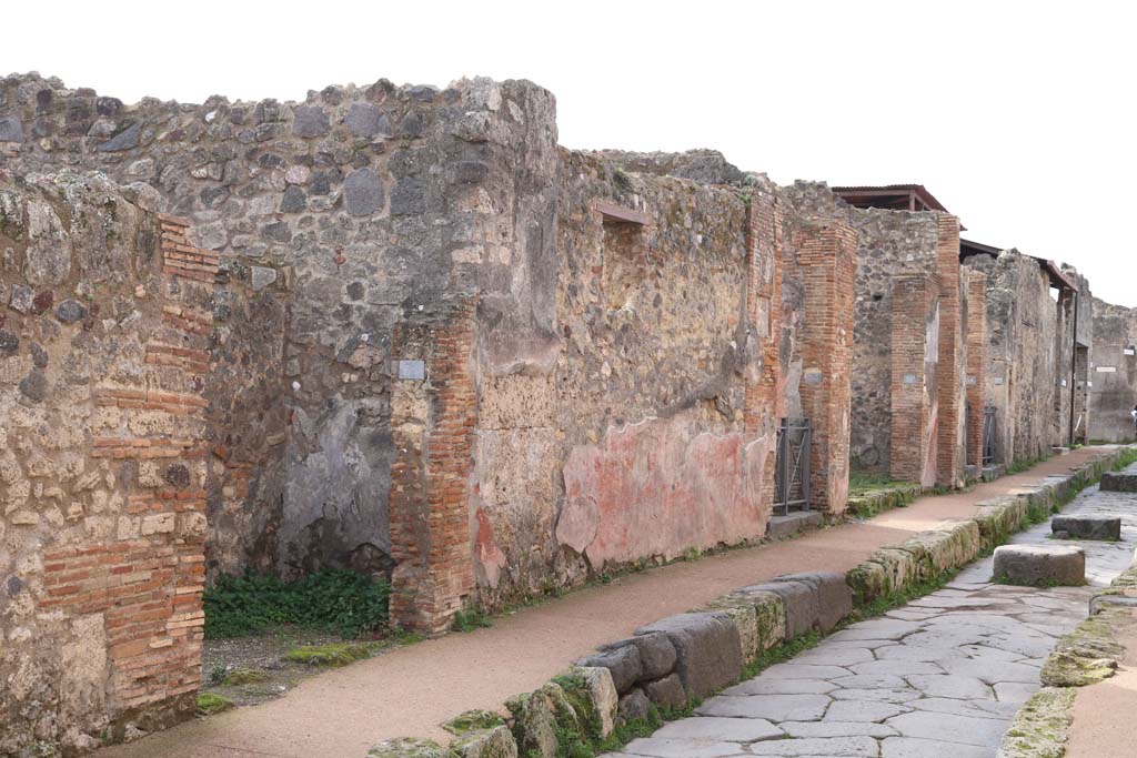 VII.1.35 Pompeii, entrance doorway on left. December 2018. 
Looking west along north side of Insula VII.1, on Via degli Augustali. Photo courtesy of Aude Durand.

