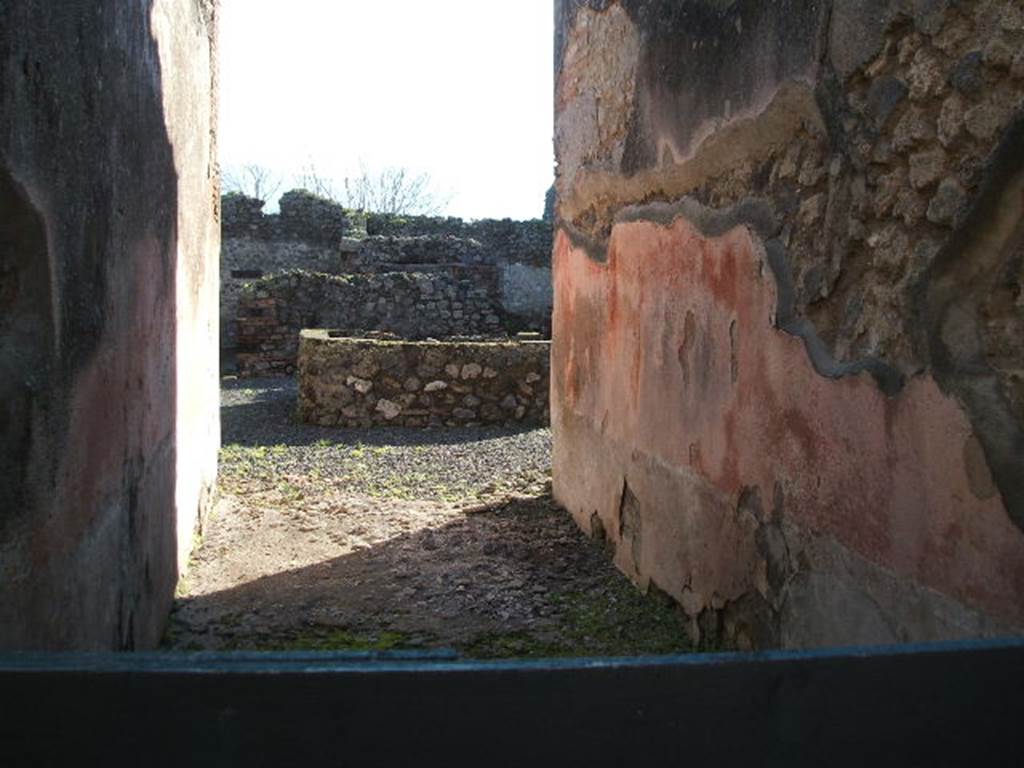 VII.1.36 Pompeii. October 2009. Looking north along west side of entrance corridor. Photo courtesy of Jared Benton.
