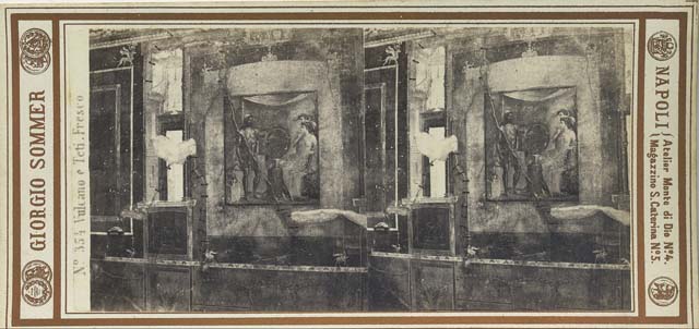 VII.1.47 Pompeii. Room 10, painting in centre of east wall, still in situ. Drawing by Nicola La Volpe, showing Thetis at the forge of Hephaestus.
Now in Naples Archaeological Museum. Inventory number ADS 501.
Photo © ICCD. http://www.catalogo.beniculturali.it
Utilizzabili alle condizioni della licenza Attribuzione - Non commerciale - Condividi allo stesso modo 2.5 Italia (CC BY-NC-SA 2.5 IT)
See Helbig, W., 1868. Wandgemälde der vom Vesuv verschütteten Städte Campaniens. Leipzig: Breitkopf und Härtel, (Helbig 1316). 

