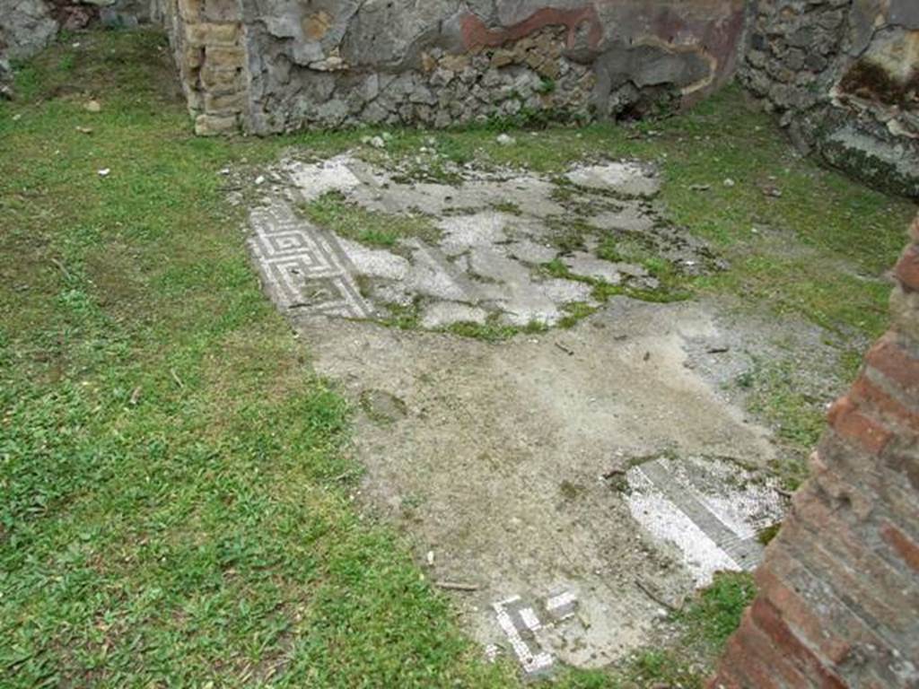 VII.2.14 Pompeii. March 2009. Remains of mosaic floor in tablinum.