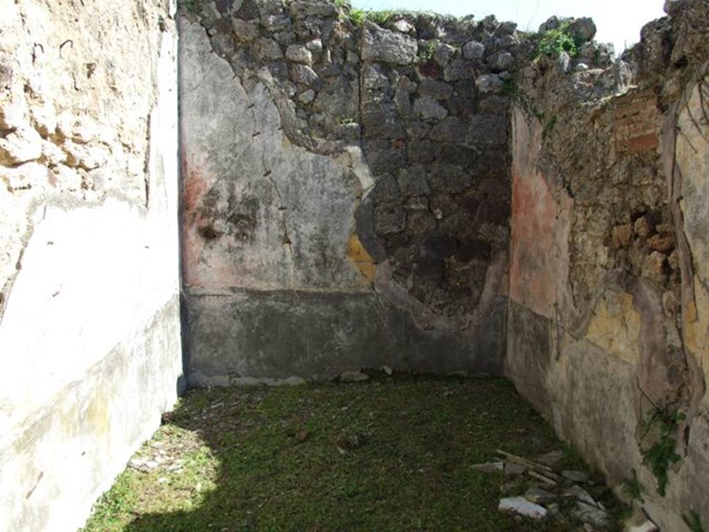 VII.2.16 Pompeii. March 2009. Room 8, oecus, with door through to room 9 in south wall, looking south-east from east portico.