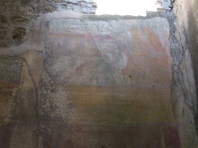VII.2.16 Pompeii. March 2009. Room 20, north wall of triclinium. Upper section of north east corner. 