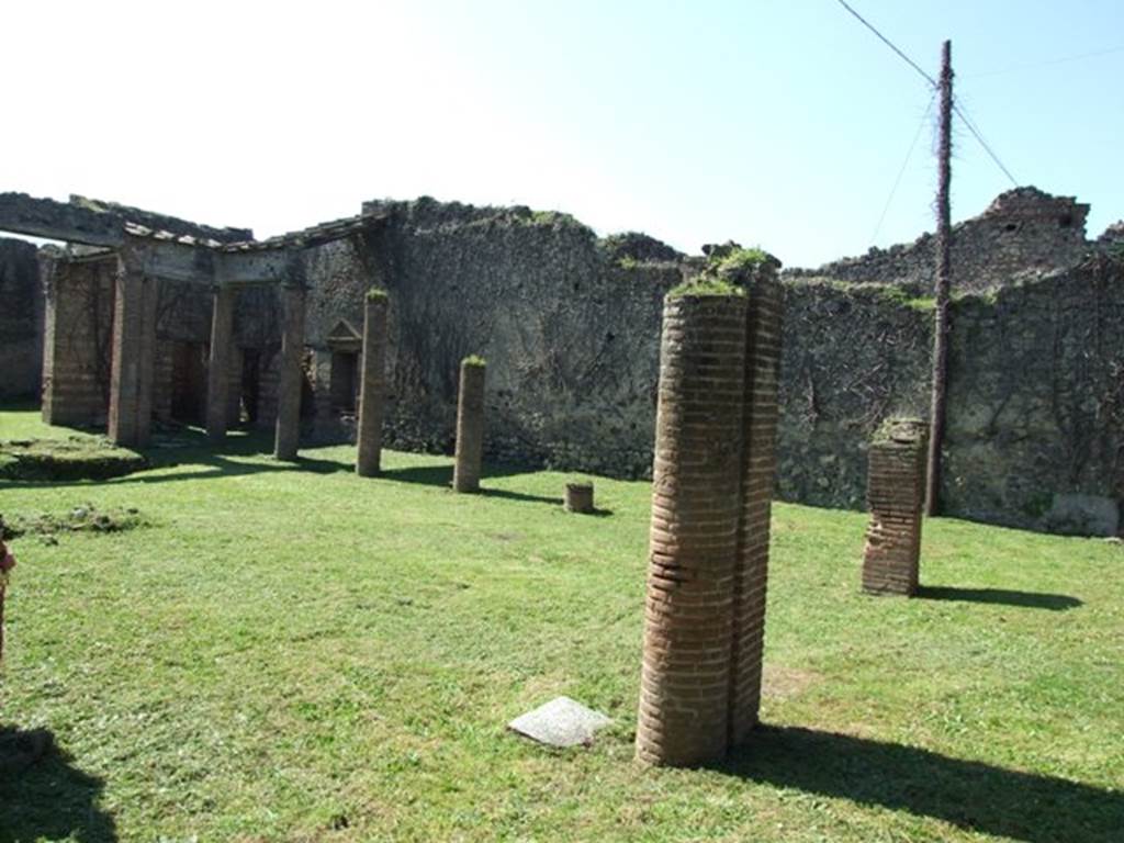 VII.2.18 Pompeii. March 2009. Looking south-west from north portico across peristyle garden. 