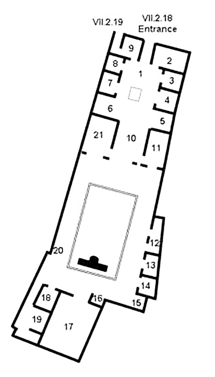 VII.2.18 Pompeii. Domus C. Vibi or House of C. Vibius
Room Plan
