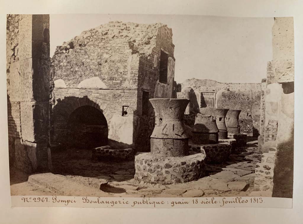 VII.2.22 Pompeii. From an Album dated 1882. Looking east across bakery. Photo courtesy of Rick Bauer.