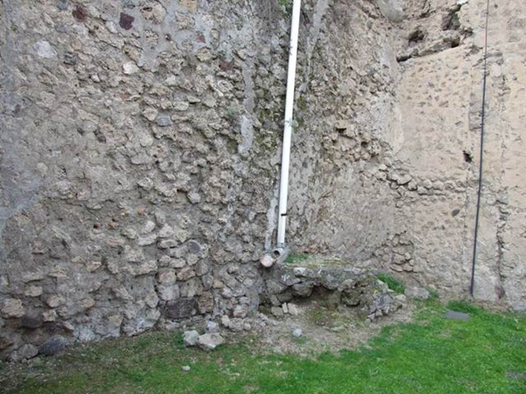 VII.2.46 Pompeii. December 2007. West wall with base of staircase to upper floor.