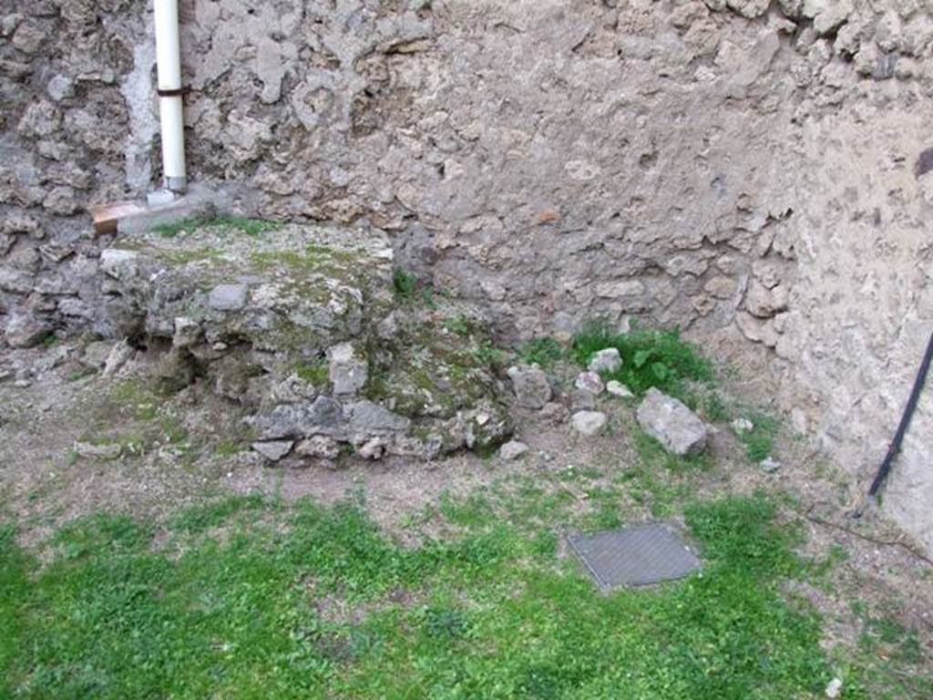 VII.2.46 Pompeii. December 2007. Base of staircase to upper floor against west wall.