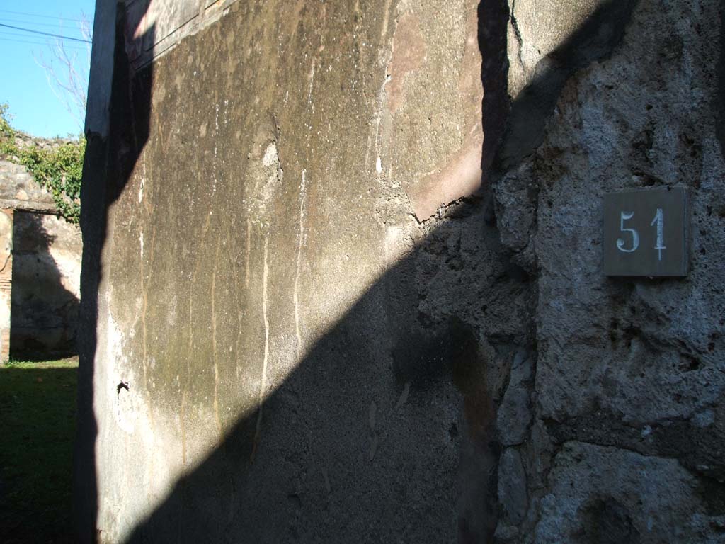 VII.2.51 Pompeii. March 2019. Upper east wall of entrance corridor.
Foto Taylor Lauritsen, ERC Grant 681269 DÉCOR.
