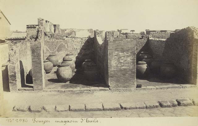 VII.4.13 Pompeii and VII.4.14. 1892. Via Foro oil shop. Photo courtesy of Rick Bauer.