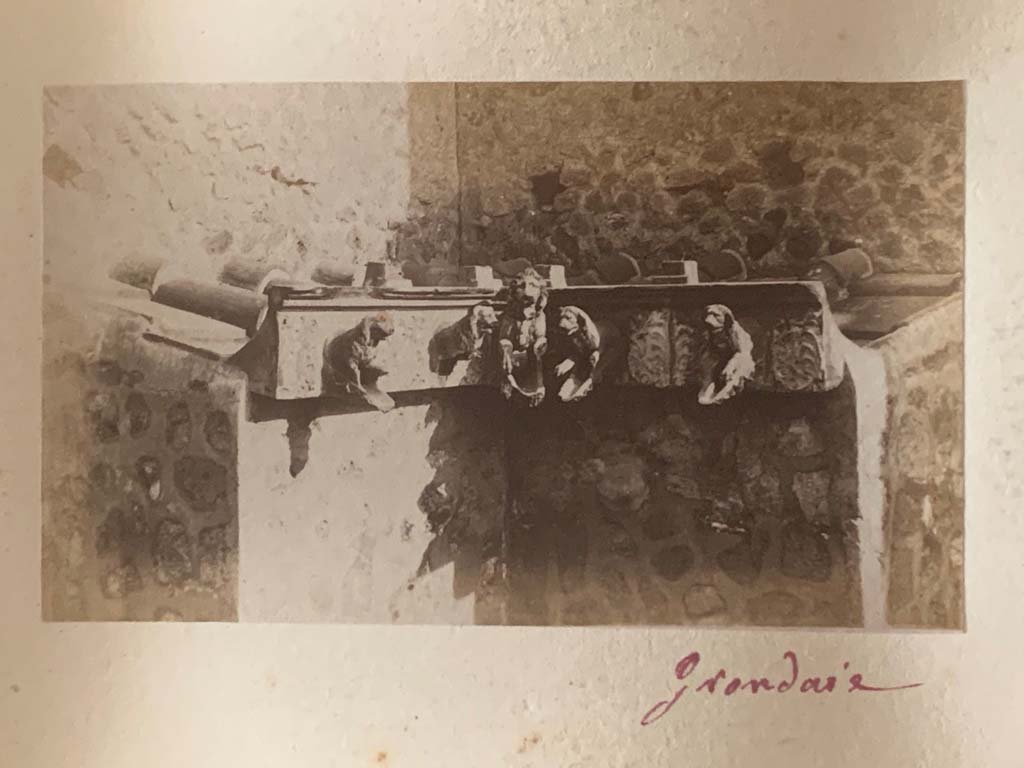 VII.4.15 Pompeii. From an album dated c.1875-1885. Grondaie, or rainwater spouts. Photo courtesy of Rick Bauer.