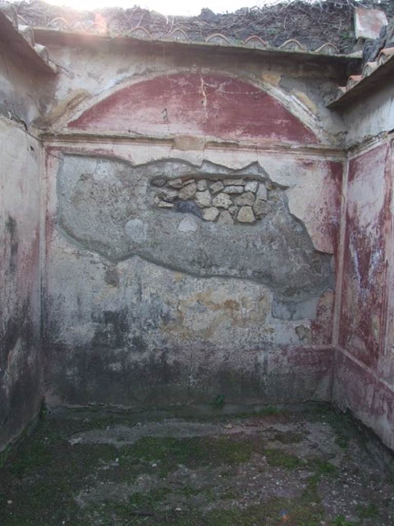 VII.4.31 Pompeii.  March 2009.  Room 16.  West wall with vaulted ceiling, possibly red.
