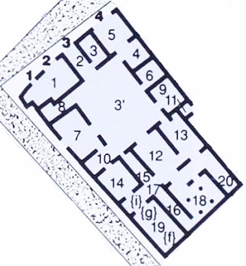 VII.6.3 Pompeii. Plan based on PPM.
See Carratelli, G. P., 1990-2003. Pompei: Pitture e Mosaici: Vol. VII. Roma: Istituto della enciclopedia italiana, p. 173.
