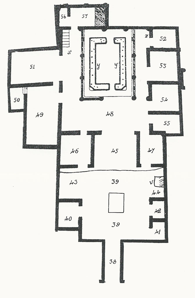 VII.6.7 Pompeii. 1910 plan by Spano.
See Notizie degli Scavi di Antichità, 1910, fig. 1, p. 437.


