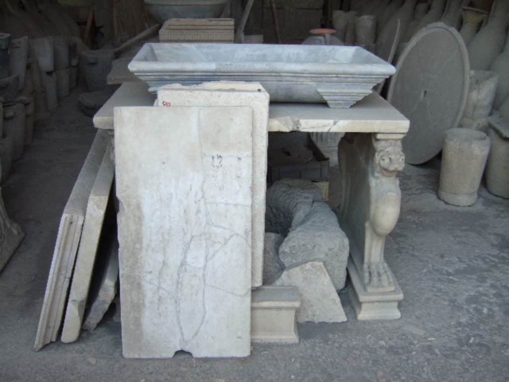 VII.7.29 Pompeii.  May 2006. Items in storage.