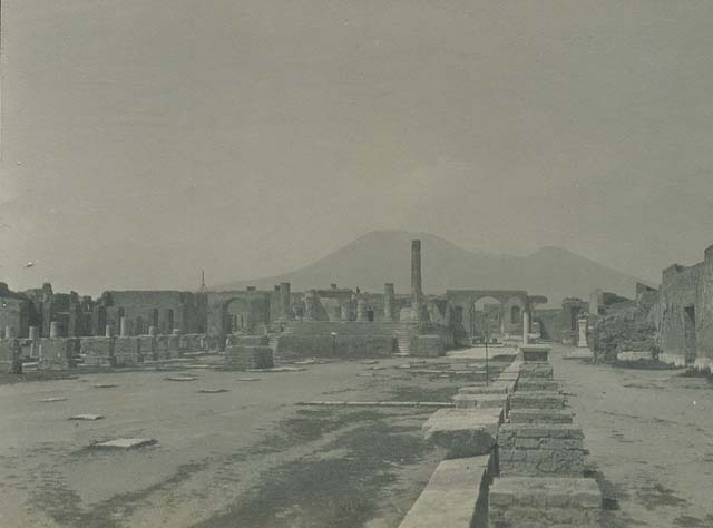 VII.8 Pompeii Forum. Old postcard dated 1903. Looking north along east side. Photo courtesy of Rick Bauer.