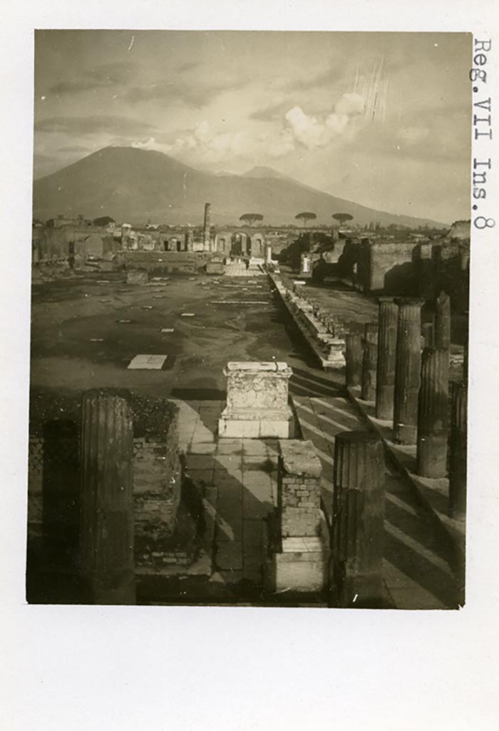 VII.8.00 Pompeii. From an album dated c.1875-1885. Looking north along east side of Forum. Photo courtesy of Rick Bauer.

